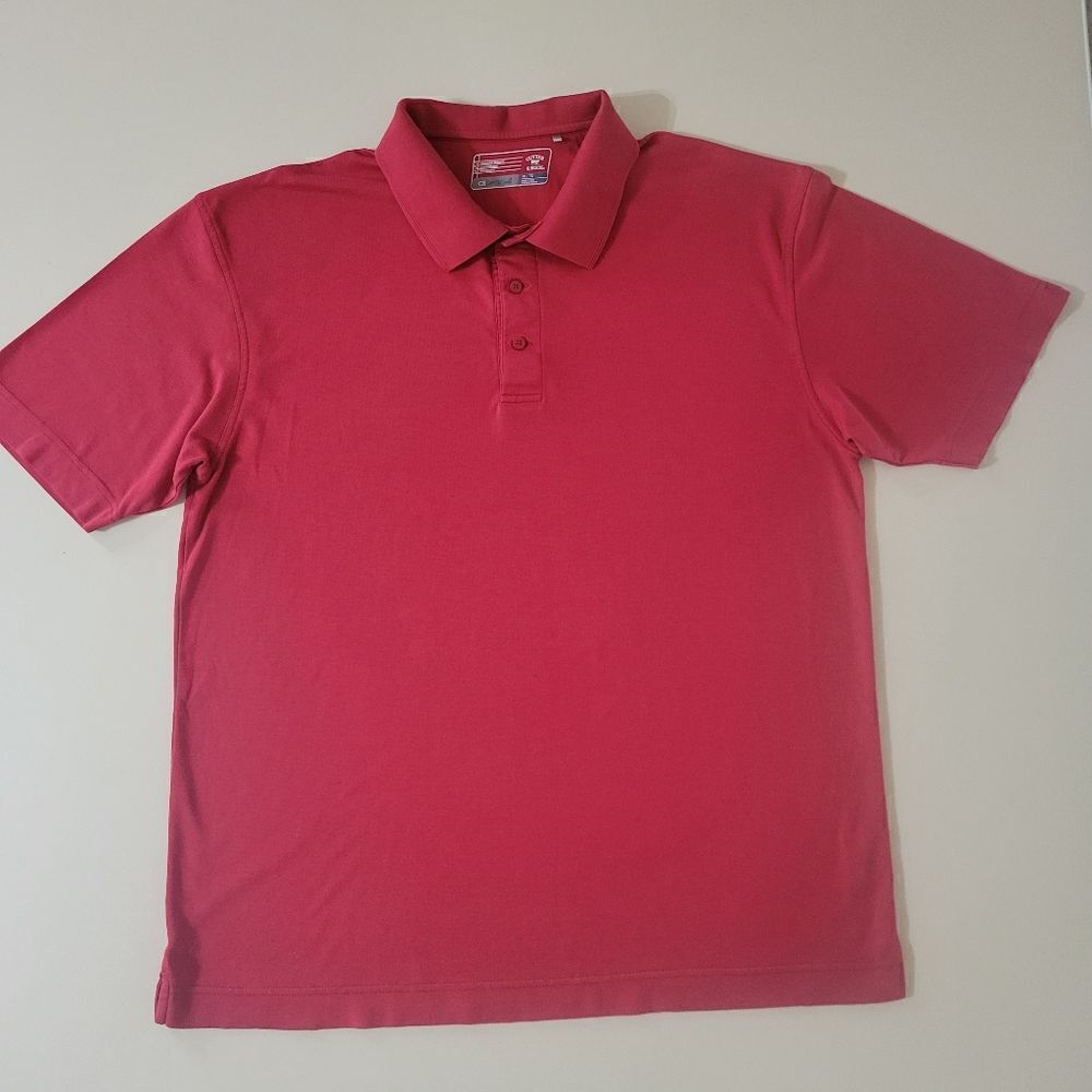 Cutter & Buck CB Drytec Solid Red Mens Short Sleeve Polo - Picture 3 of 14